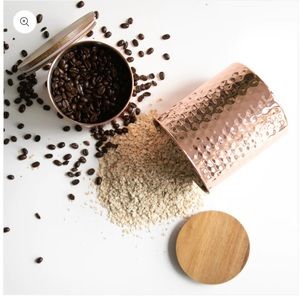 Uncommon James Hammered Copper Canister Set - NIB